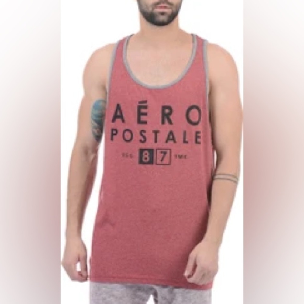 Aeropostale Tank Top Red and Gray size Large